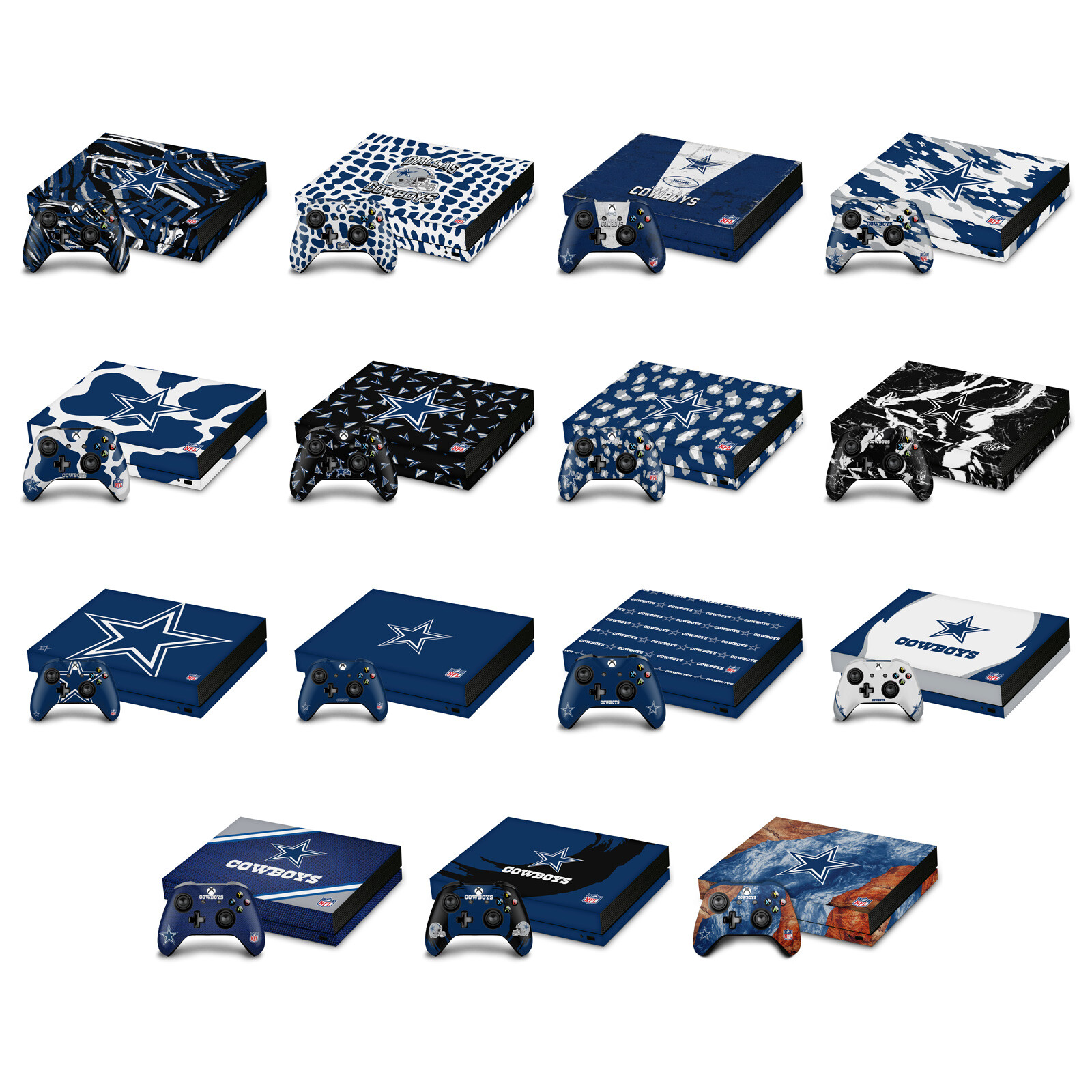 OFFICIAL NFL DALLAS COWBOYS VINYL STICKER SKIN DECAL COVER FOR XBOX ONE X BUNDLE