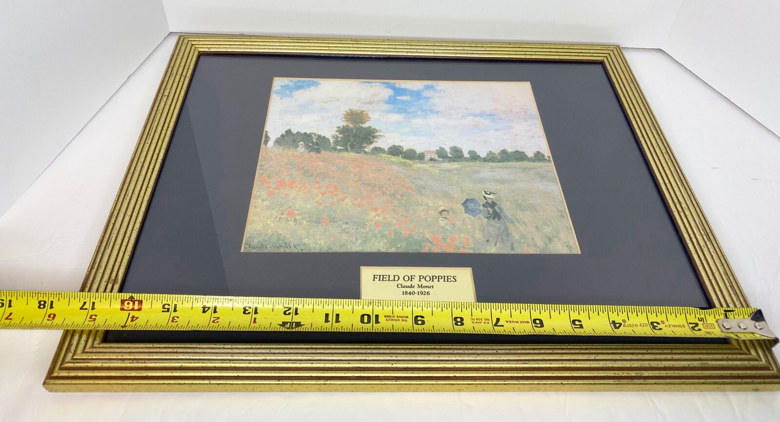 Claude Monet "Poppy Field" Framed Canvas Giclee Print 