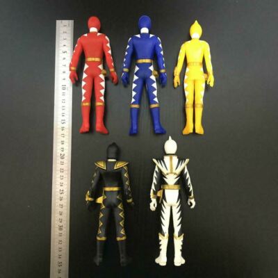 Power Rangers Dino Thunder Abaranger Soft Vinyl Figure 5p Set 17cm