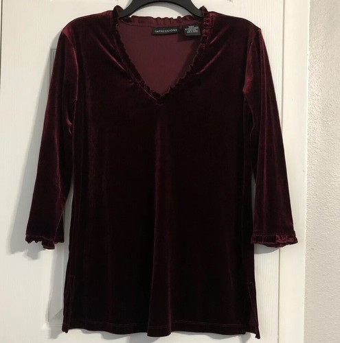 Impressions Womens Blouse Shirt 