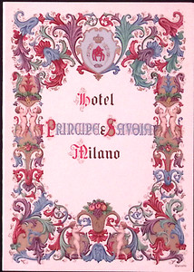 1937 Hotel Principe & Savoia MILANO ITALY Breakfast and Lunch Menu Cherubs