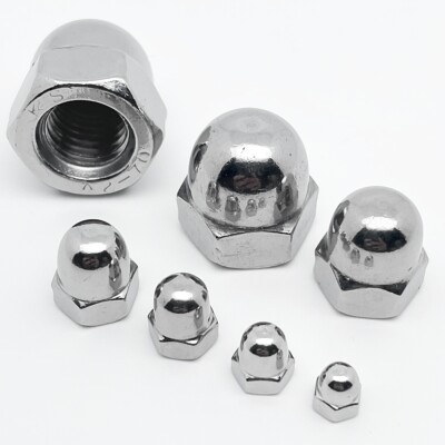 Hutmuttern Edelstahl A2 Hohe Form Hut Mutter DIN 1587 M3 M4 M5 M6 M8 M10 M12 VA2