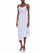 NWT Banana Republic Stripe Strappy Asymmetrical Foldover Dress Sz 0, 6