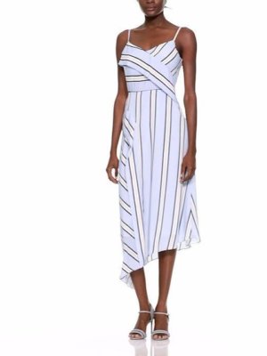 NWT Banana Republic Stripe Strappy Asymmetrical Foldover Dress Sz 0, 6, 8P  | eBay