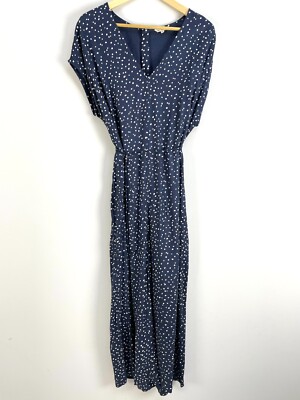 Ali Golden Womens Large Navy Polka Dot Jumpsuit With Waist Tie Short Sleeve | eBay Ali Golden Womens Large Navy Polka Dot Jumpsuit With Waist Tie Short Sleeve | eBay