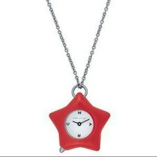 NEW MARC JACOBS SILVER TONE CHAIN LINK,RED STAR CHARM NECKLACE,HEART CHARM WATCH