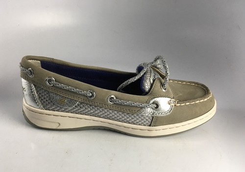 Sperry Top Sider Silver Boat Shoes 