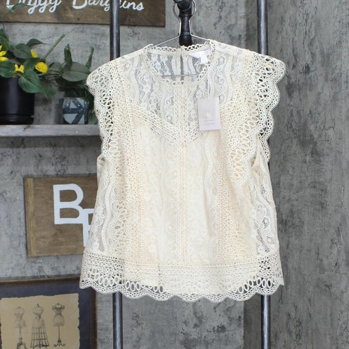 lc Lauren Conrad Womens Lace Layered Tank Blouse Shirt Top WL21W030RS L XL - Picture 4 of 12