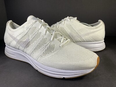 all white flyknit trainer