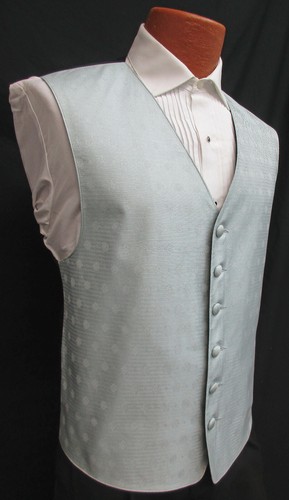 Men's Powder Light Blue Perry Ellis Tuxedo Vest Fullback Formal Wedding Prom L - Picture 2 of 5