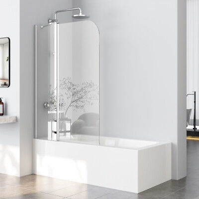 Badewannenaufsatz Duschwand Badewanne Aufsatz Duschabtrennung 90/100cm Nano Glas