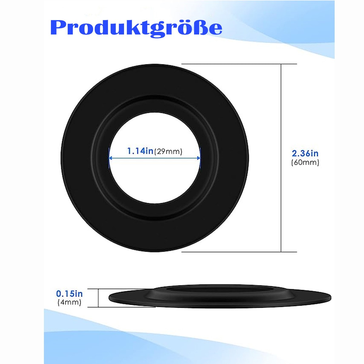 Electrical4all Lampenschirm-Reduzierringe | 2 Stück, Metall | Außen-Ø 6 Cm, Innen-Ø 2,9 Cm | Für ES Auf BC