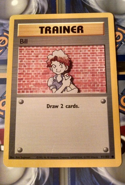  MINT Trainer Bill Pokemon Card Rare 91 102 MINT Condition B4 FREE 