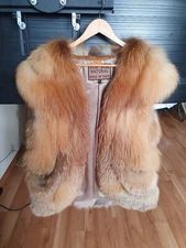 Vest red fox. Arc fur layout. Canadian fox vest. Gold Fox. GENUINE RED FOX FUR
