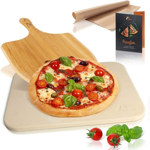 Amazy Pietra refrattaria per pizza da forno, incl. Pala in bambù, Carta  da | eBay