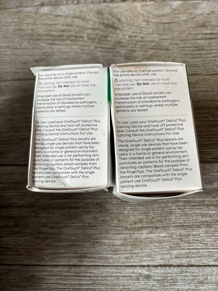 2 lancetas OneTouch Delica Plus, calibre 30 fino (200 en total) 100 ct exp.28/03-29 Foto 2 de 4