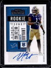 2020 Panini Contenders Hunter Bryant Auto Rookie Ticket #235 Lions Rookie
