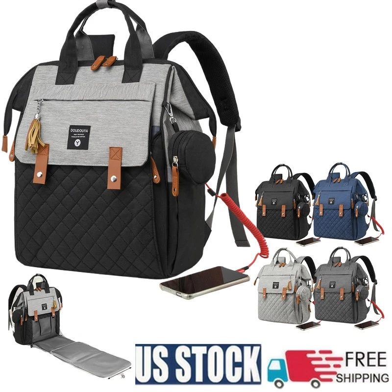 Baby Diaper Bag Backpack with Changing Station Portable Mommy Travel Bag