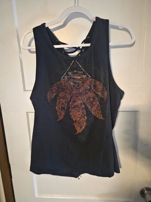 Harley-Davidson Women's Black Lace-Up Feather Graphic Tank Top 2XL