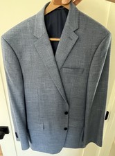Michael Kors Suit Jacket Mens 46R Light Blue Textured Stretch Blazer Sport Coat