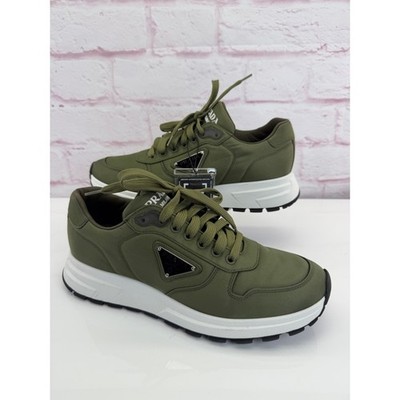 Prada Prax 01 Re-Nylon Men s Olive Green Low Top Sneakers 8.5