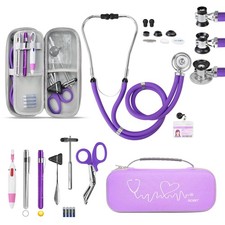 13 Pcs Stethoscope Case Kits, Portable First Aid Kit Bag with Medical Scissor, N