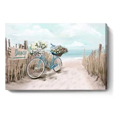 Ocean Wall Art for Bedroom Coastal Canvas Print Seascape Picture Framed Teal ...