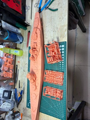3D Printed 1/350 British Royal Navy Duncan-class Battleship Unpainted Model Kit