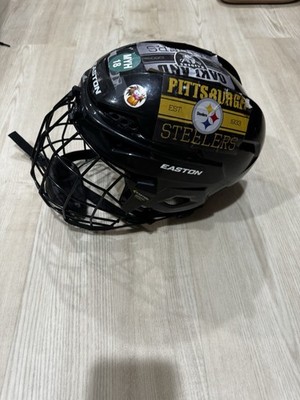 Easton Full Face Black Ice Hockey Helmet HECC CE CSA Pittsburgh Steelers