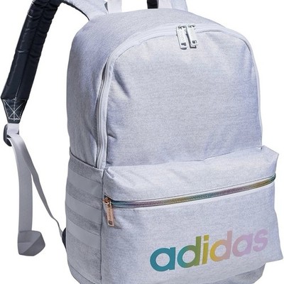 ADIDAS Classic Youth 3S Backpack Jersey White/Rose Gold Rainbow Bookbag NWT