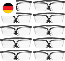 10 St&uuml;ck Schutzbrille Arbeitsschutzbrillen, Transparent Sicherheitsbrillen Arbei