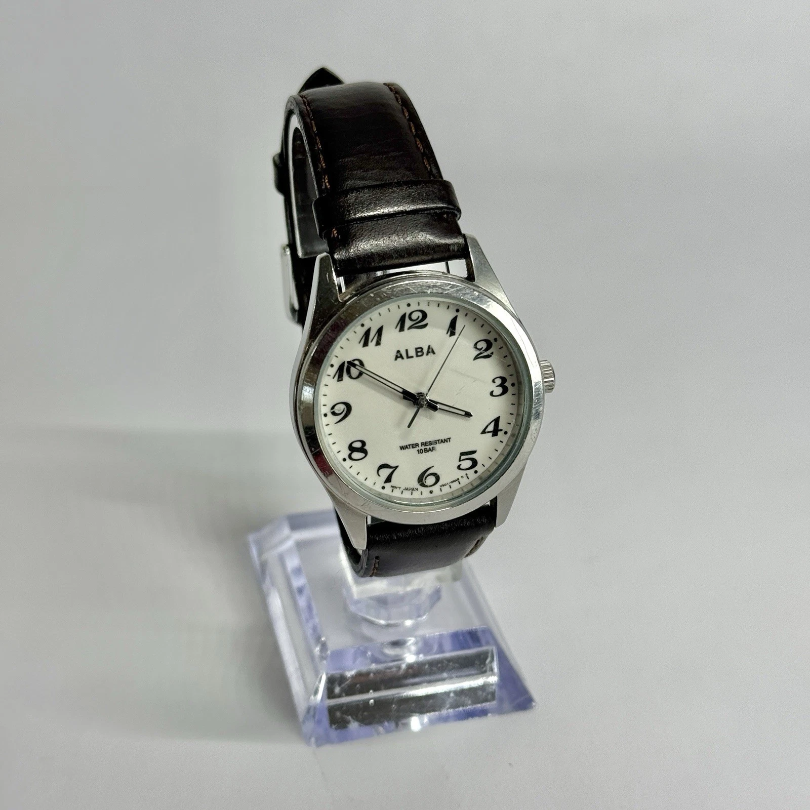 SEIKO Alba V501-0EL0 Silver Tone Quartz Men Vintage Watch W461 *WORKING