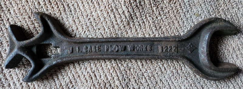 Vintage J.I. Case Plow Works 1222 Tractor Implement Wrench 10.25" Cast Farm Tool