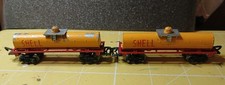 Lone Star 000/N gauge Treble-o-Electric 2 "SHELL" 100t Tankers (playworn) C Text