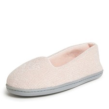 Dearfoams Rebecca Closed Back Slipper Dusty Pink Chenille, 11-12