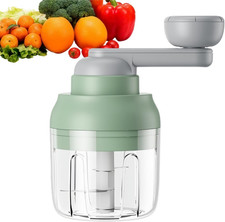 Multi-Functional Manual Food Processor Vegetable Chopper, Hand-Powered handle...