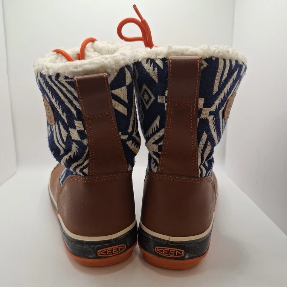 Keen Elsa Mujer 7.5 Botines Impermeables Forrados Aislamiento Azteca Marrón Azul Foto 4 de 4