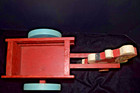 Folk Art Handcrafted Santa Pulling Cart — photo 2
