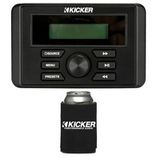 Kicker KMC3 Premium Gauge Style Marine Stereo Radio Media Center with Koozie