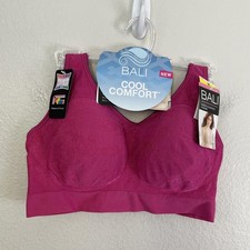 Bali Cool Comfort Bra Womens Medium Pink 3488 Wirefree Shapes Supports Padded