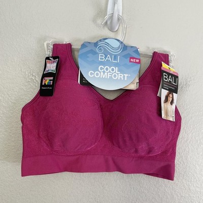 Bali Cool Comfort Bra Womens Medium Pink 3488 Wirefree Shapes Supports Padded