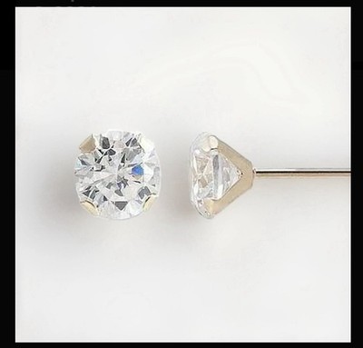 Genuine Natural Diamond Stud Screw Back Earrings in Solid 14k Yellow gold - 2mm