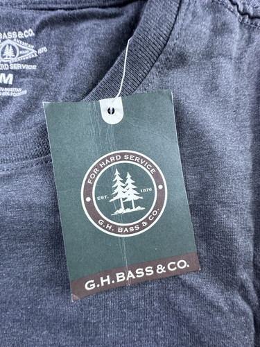 G.H. Bass & Co. Shirt Men Medium Asphalt Heather Rock Mills Lake Graphic Tee New - Bild 8 von 13