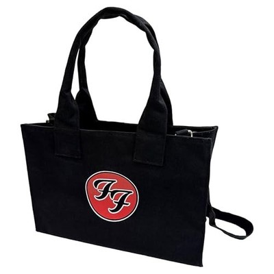 Foo Fighters - Cotton Tote Bag  FF Logo Black Back Print - Cotton  - G500z