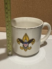 Vintage BSA Boy Scouts of America Eagle Coffee Mug Thin Gold Rim