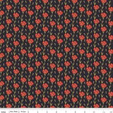 1/4 Yard 9x42 Riley Blake “Wanderlust" Carnation Charcoal Quilt Cotton