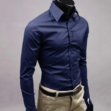 Elegant Shirt Washable Men's Slim Fit Cotton Business Shirt Slim Fit Shrink Resi
