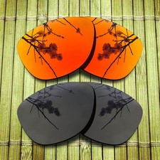 Black Orange Red Replacement Lens for-Oakley Frogskins OO9013 Polarized