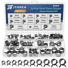 Spring Band Hose Clamps Assortment Kit 10Sizes 80Pcs 5mm 6mm 7mm 8mm 9mm 10mm...