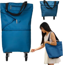 Collapsible Shopping Cart with 360 Swivel Wheels, Portable Folding Trolle-Y Gro